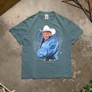 Vintage 90s Single Stitch Neal McCoy Tour Tee Mens Large Teal Country Band Shirt